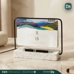 تقویم رومیزی ماه‌شمار مدل رایان با پایه بتنی و پلاک لیزری